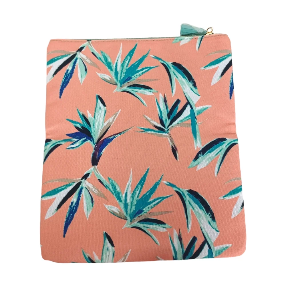 NEW RACHEL PALLY Paradise Tropical Mint Coral Tassel Reversible Clutch Bag